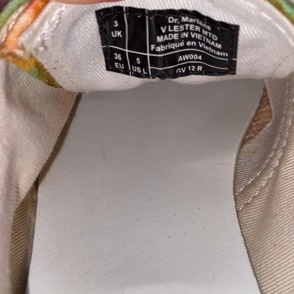 Dr. Martens 5 White Green Blue V Lester MTD Oxfords Tie-Dye Canvas Upper Lace-Up - Picture 10 of 12